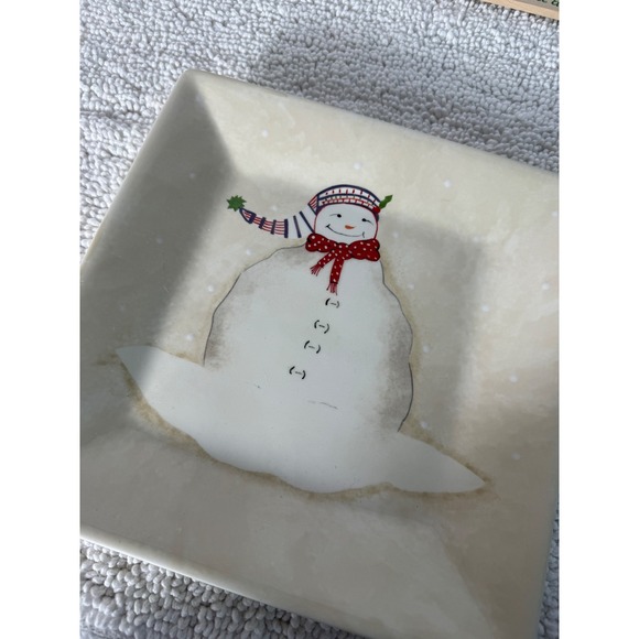 Oneida Square Plate Snowman Christmas Holiday Winter Festive Design - Picture 4 of 9